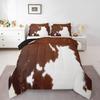 Erosebridal Cow Print Bedding Set King, Brown White Cowhide Comforter Set, Farmhouse Animal Hair Bedding Set for Kids Teens Adult Milk Western Cowboy Rustic Duvet Set Home Room Decor view 2
