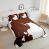Erosebridal Cow Print Bedding Set King, Brown White Cowhide Comforter Set, Farmhouse Animal Hair Bedding Set for Kids Teens Adult Milk Western Cowboy Rustic Duvet Set Home Room Decor view 4