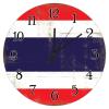Thailand Hanging Wall Clock Thailand Flag Vintage Country Style Wooden Clocks National Flag Country Souvenir Clock Battery Operated Silent Round Clock for Kitchen Bedroom Office 12inch view 1