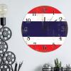 Thailand Hanging Wall Clock Thailand Flag Vintage Country Style Wooden Clocks National Flag Country Souvenir Clock Battery Operated Silent Round Clock for Kitchen Bedroom Office 12inch view 3