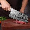 Meat Cleaver, 7 inch Chef's knife meat vegetable butcher knife high carbon stainless steel meat cleaver Damascus pattern slicing tool (Color : Cleaver knife) view 2