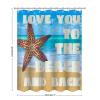 Fabric Bath Shower Curtain for Bathroom, Seashell Starfish Sea Ocean Shower Curtain, Waterproof Shower Curtain Liner with 12 Hooks, Machine Washable, 72x90in view 2