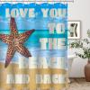 Fabric Bath Shower Curtain for Bathroom, Seashell Starfish Sea Ocean Shower Curtain, Waterproof Shower Curtain Liner with 12 Hooks, Machine Washable, 72x90in view 3
