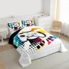 Kids Gaming Comforter Set King Gamer Bedding Set, Modern Console Game Controller Duvet Set for Boys Girls Teens, White Gamepad Quilt Set, Tie Dye Colorful Comforter Set Grey White Soft Bedding Set view 3