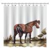 Fabric Bath Shower Curtain for Bathroom, Three Horses Trotting in The Ocean Shower Curtain, Waterproof Shower Curtain Liner with 12 Hooks, Rustic Modern Bathroom Decor, 72x72in view 1