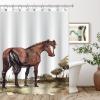 Fabric Bath Shower Curtain for Bathroom, Three Horses Trotting in The Ocean Shower Curtain, Waterproof Shower Curtain Liner with 12 Hooks, Rustic Modern Bathroom Decor, 72x72in view 3