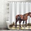 Fabric Bath Shower Curtain for Bathroom, Three Horses Trotting in The Ocean Shower Curtain, Waterproof Shower Curtain Liner with 12 Hooks, Rustic Modern Bathroom Decor, 72x72in view 4