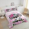 Erosebridal Cartoon Koala Comforter Set King Size, Cute Koala Bedding Set, Cherry Blossom Rose Quilted Duvet for Kids Baby Toddler, Nursery Quilt Set, Butterfly Branch Leaves Duvet Set view 3