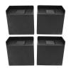 Asixxsix Bed Risers, 4 PCS 4 Inch L Shaped Anti Vibration Pads, Heavy Duty Furniture Risers, Rectangular Non Slip Foot Pads for Furniture, Chair, Sofa, Table, Bed, Loading 2200 lbs, Black view 1