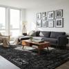 Rugs.com - Monte Carlo Collection Rug 9' x 12' Black Easy-Clean Rug Distressed Medallion for Living Rooms, Dining Rooms, and Offices view 1