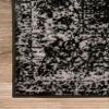 Rugs.com - Monte Carlo Collection Rug 9' x 12' Black Easy-Clean Rug Distressed Medallion for Living Rooms, Dining Rooms, and Offices view 3