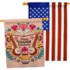Happy Vasant Panchami House Flags Pack Celebration Basant Sarasvati Puja Spring Goddess Saraswati USA Applique Small Decorative Gift Yard Banner Made In 28 X 40 view 1