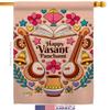 Happy Vasant Panchami House Flags Pack Celebration Basant Sarasvati Puja Spring Goddess Saraswati USA Applique Small Decorative Gift Yard Banner Made In 28 X 40 view 2