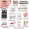 Clean Evolution 50th Birthday Party Decorations Women  Beautiful Rose Gold and Black Happy Banner Foil Latex Balloons Backdrop Cake Topper And Tableware view 2