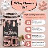 Clean Evolution 50th Birthday Party Decorations Women  Beautiful Rose Gold and Black Happy Banner Foil Latex Balloons Backdrop Cake Topper And Tableware view 3