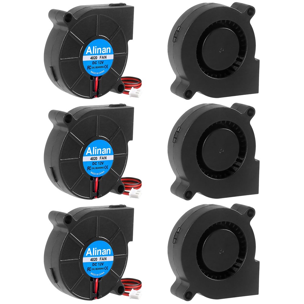 Alinan 6pcs 4020 12V Brushless Cooling Blower Fan 40 * 40 * 20MM Cable Length 30CM Dual Ball Bearing 2PIN Terninal