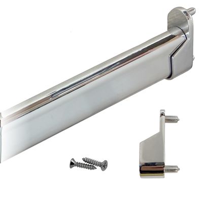 48" Oval Closet Rod Kits | Chrome | Rear Pin End Brackets & Hardware | Heavy-Gauge Steel | 3 Kits | Desunia