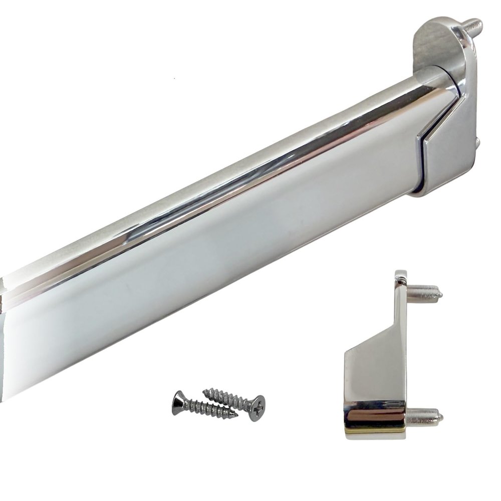 48" Oval Closet Rod Kits | Chrome | Rear Pin End Brackets & Hardware | Heavy-Gauge Steel | 3 Kits | Desunia