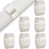 SILVER SPOONS Elegant Oval Napkin Rings Set of 6, Napkin Holders for Table Setting, Great for Parties, Weddings, Engagements, Christmas, Upscale Events, Dinners & Celebrations - White view 1