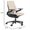 Steelcase Gesture Office Chair - Era Oatmeal Fabric, Low Seat Height, Wrapped Back, Black on Black Frame, Lumbar Support, and Hard Floor Casters view 3