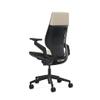 Steelcase Gesture Office Chair - Era Oatmeal Fabric, Low Seat Height, Wrapped Back, Black on Black Frame, Lumbar Support, and Hard Floor Casters view 4