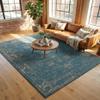 Rugs.com - Monte Carlo Collection Rug 7' 10 x 10' Blue Easy-Clean Area Rug Vintage Medallion for Living Rooms, Dining Rooms, and Offices view 1