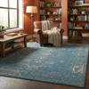 Rugs.com - Monte Carlo Collection Rug 7' 10 x 10' Blue Easy-Clean Area Rug Vintage Medallion for Living Rooms, Dining Rooms, and Offices view 3