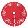 Fennco Styles Embroidered Reindeer Christmas Tree Skirt 72 Inch Round - Red Festive Tree Skirt for Home, Holiday Decoration and Special Occasion view 2