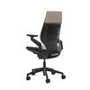 Steelcase Gesture Office Chair - Era Truffle Fabric, Medium Seat Height, Wrapped Back, Black on Black Frame, and Standard Carpet Casters view 3