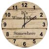 Brown Wood Grain Hanging Clock 10in Arabic Numerals Wooden Wall Clock Whisper Quiet Marine Style Antique Antique De Paris Art for Entryway Bathroom Hotel Travel Trailer view 1