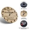 Brown Wood Grain Hanging Clock 10in Arabic Numerals Wooden Wall Clock Whisper Quiet Marine Style Antique Antique De Paris Art for Entryway Bathroom Hotel Travel Trailer view 3