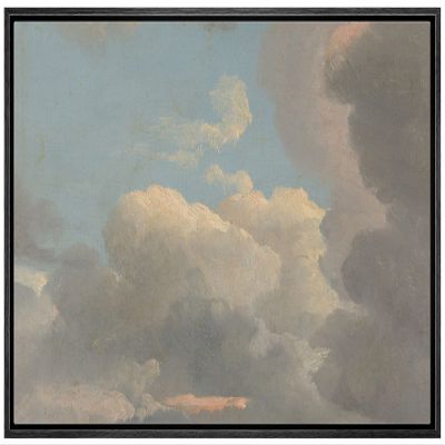 MUDECOR Framed Canvas Print Wall Art Pastel Cloudy Blue Morning Skyline Nature Wilderness Illustrations Realism Decorative Scenic Panoramic Earth for Living Room, Bedroom, Office - 16"x24" Black