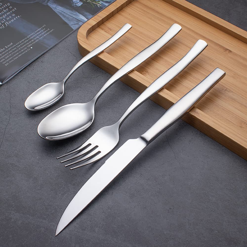 16 Piece Silverware Set for 4, Premium Stainless Steel Flatware Set,Mirror Polished Cutlery Utensil Set,Durable Home Kitchen Eating Tableware Set,Include Fork Knife Spoon Set TWEE