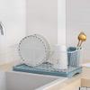 Dish Rack for Kitchen Dish DrainersDish Rack Kitchen Organizer Rack Creative Wrought Iron Dish Rack Sink Tableware Storage Drain Drainer Basket 43X25.315.5CmA Dish Rack (Color : Blue) view 2