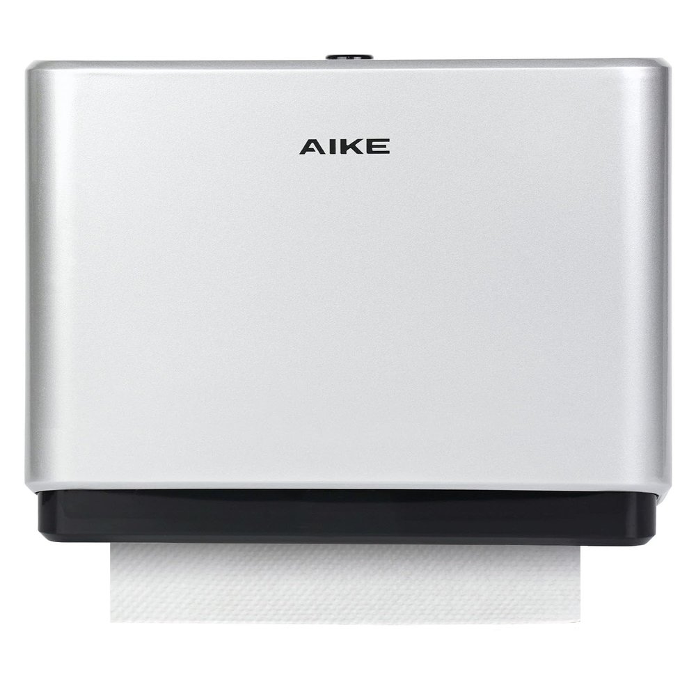 AIKE Wall Mount Paper Towel Dispenser, Fit Multifold Paper Towel Folded Size 10"x3.1" or Smaller, 200 Sheets Capacity Silver Finish