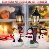 Christmas Table Centerpieces, 4 Pcs 10 Inch Santa Snowman Centerpieces with Light up Streetlights, Santa Glowing Lamppost LED Battery Operated Lighted Christmas Village Display for Home Table Ornament view 4