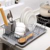 Dish Drainer New Bowl Drying Rack Dish Dryer Rack Holder Kitchen Drainer Plates Pot Lid Holder Organizer 2-PieceWhite Dish Rack view 1