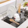 Dish Drainer New Bowl Drying Rack Dish Dryer Rack Holder Kitchen Drainer Plates Pot Lid Holder Organizer 2-PieceWhite Dish Rack view 2