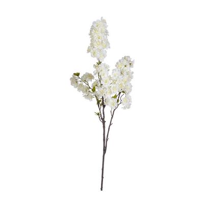 42" Botanical Artificial White Cherry Blossom Silk Floral Home Decor 12 Pcs