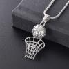 SHEIL 316L Stainless Steel Memorial Jewelry Basketball Cremation Urn Ash Holder Pendant Sport Lover Keepsake Necklace for Funeral view 2