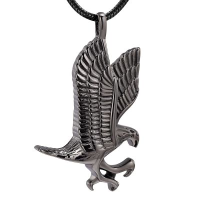 SHEIL Eagle Memorial Urn Necklace Stainless Steel Keepsake Cremation Jewelry for Ashes Holder Pet/Human Ashes for Women Men