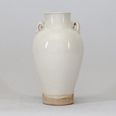 Artissance 10.2" H Tall White Porcelain Vintage Style Vase w/2 Handles