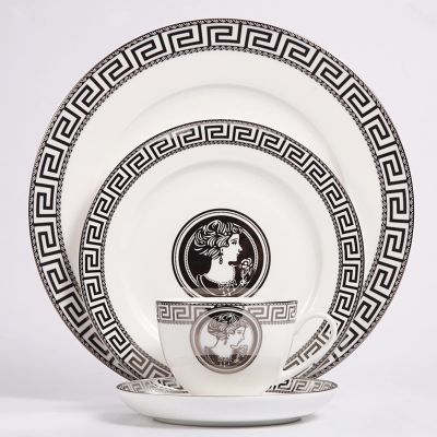 24 Piece Dinnerware Sets,Round Dinner Plate, Scratch Resistant, Microwave, Oven, Dishwasher Safe