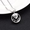 SHEIL Pet Paw Print Keepsake Cremation Jewelry Stainless Steel Ashes Holder Dog Cat Urn Pendant Memorial Necklace for Men Women view 2