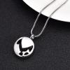 SHEIL Pet Paw Print Keepsake Cremation Jewelry Stainless Steel Ashes Holder Dog Cat Urn Pendant Memorial Necklace for Men Women view 3