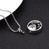 SHEIL Pet Paw Print Keepsake Cremation Jewelry Stainless Steel Ashes Holder Dog Cat Urn Pendant Memorial Necklace for Men Women view 4