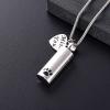 SHEIL Pet Cremation Urn Pendant - Stainless Steel Memorial Urns Nceklace for Dog Cat Keepsake Jewelry view 2