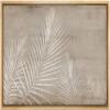 SIGNLEADER Framed Canvas Print Wall Art Grunge Pastel Tropical Jungle Palm Leaf Nature Wilderness Illustrations Modern Decorative Minimal Rustic for Living Room, Bedroom, Office - 16"x24" Natural view 1