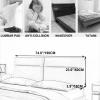 Fleece Upholstered Headboards Cushion,Bolster Wall Pillow Bed Backboard Cushion Reading Pillow Backrest Washable Cover Lumbar Pad for Bedroom Hotel Bench,B,With headboard 74.8"/190cm view 2