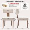 HNY Mid Century Modern Dining Chairs Set of 6, Farmhouse Linen Fabric Upholstered Accent Curved Backrest Kitchen Chairs, with Hardwood Frame, Beige, Linen view 2
